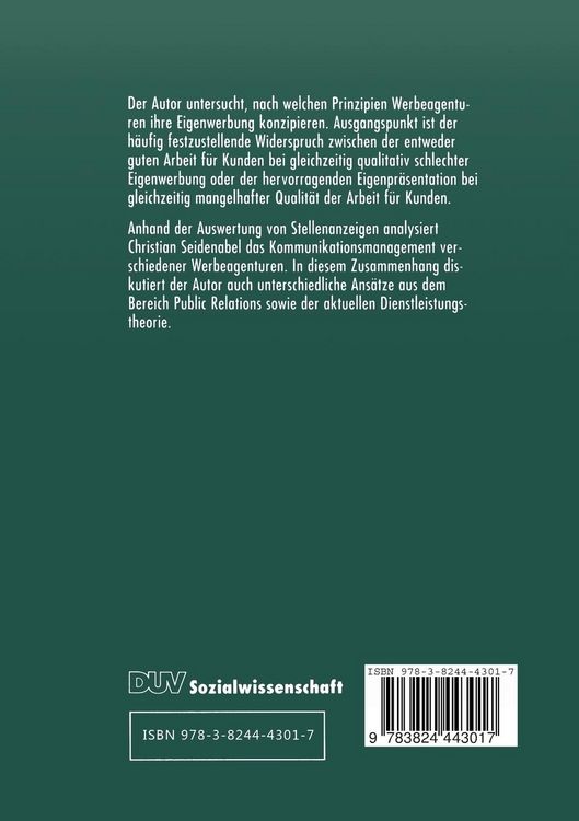 Produktbild: Das Kommunikationsmanagement von Werbeagenturen