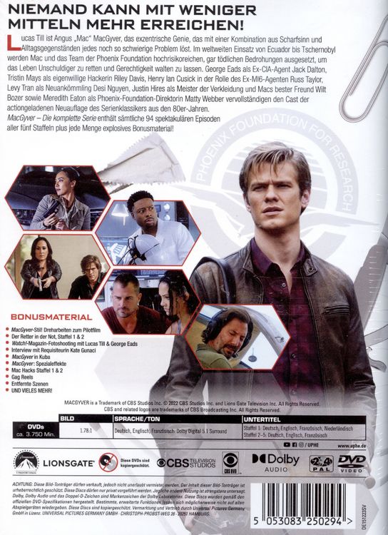 Produktbild: MacGyver - Die komplette Serie (Reboot) [24 DVDs]
