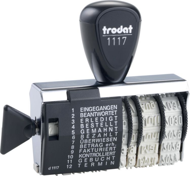 Produktbild: TRODAT&reg; Wort- und Datumstempel 1117, 4 mm deutsch