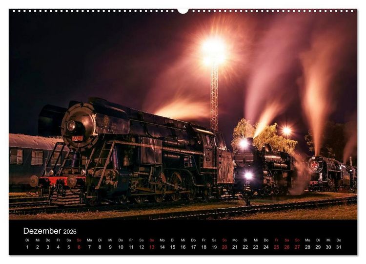 Produktbild: Lokomotiven 2026 (Wandkalender 2026 DIN A2 quer), CALVENDO Monatskalender