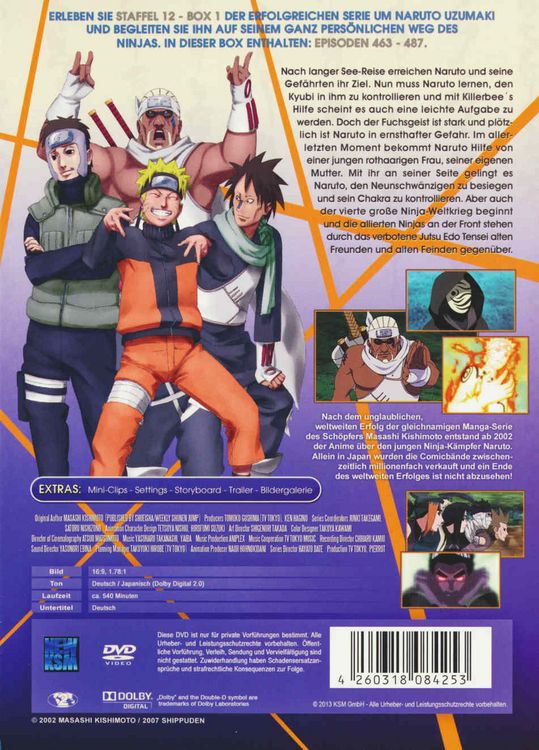 Produktbild: Naruto Shippuden - Staffel 12 - Box 1 - Uncut [4 DVDs]