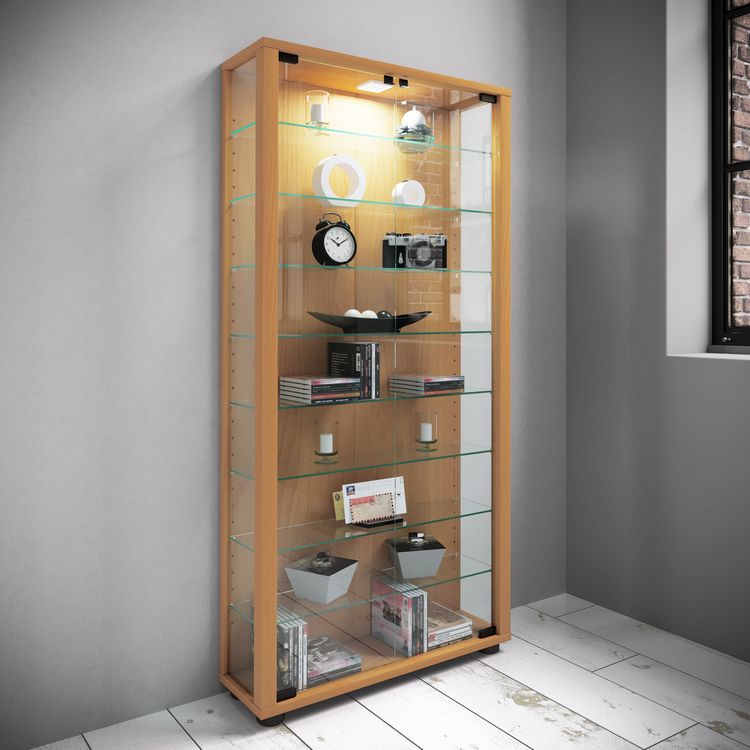 Produktbild: Holz Glas Stand Vitrine Sammelvitrine Lumo Maxi