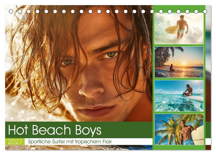 Produktbild: Hot Beach Boys (Tischkalender 2027 DIN A5 quer), CALVENDO Monatskalender