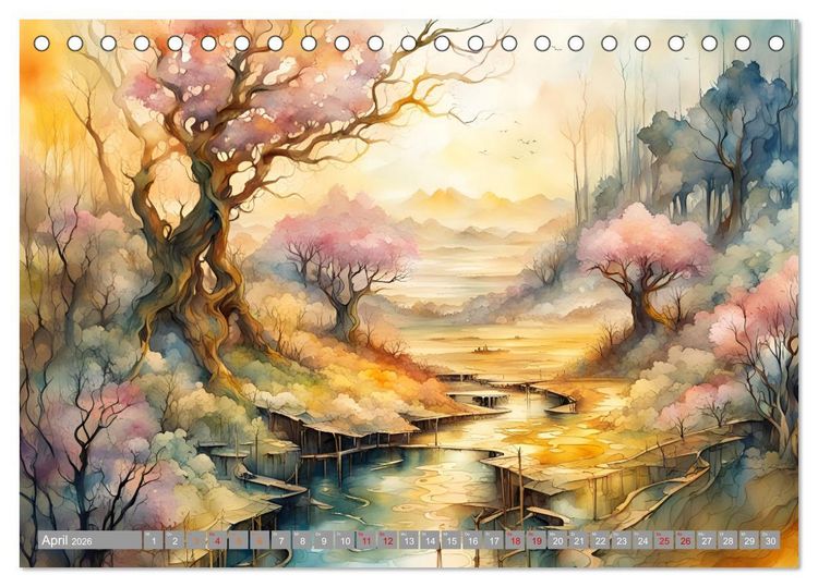Produktbild: Landschaften Von Fr&uuml;hling bis Winter (Tischkalender 2026 DIN A5 quer), CALVENDO Monatskalender