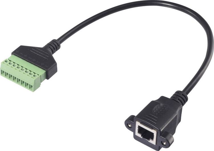 Produktbild: Renkforce RJ45 Netzwerk Adapterkabel [1x RJ45-Buchse 8p8c - 1x Klemmanschluss] 30cm Schwarz