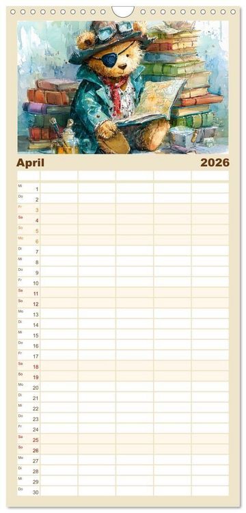Produktbild: Familienplaner 2026 - Das geheime Leben flauschiger Freunde mit 5 Spalten (Wandkalender, 21 x 45 cm) CALVENDO