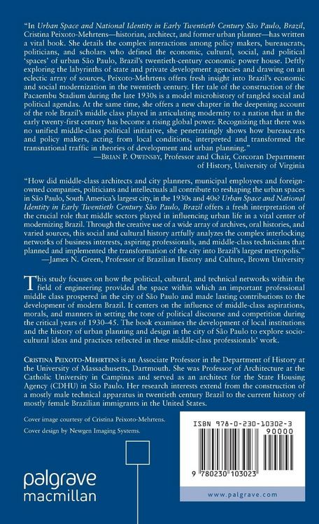 Produktbild: Urban Space and National Identity in Early Twentieth Century S&atilde;o Paulo, Brazil