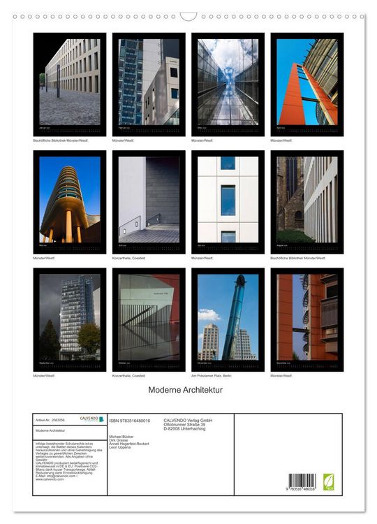 Produktbild: Moderne Architektur (Wandkalender 2026 DIN A2 hoch), CALVENDO Monatskalender