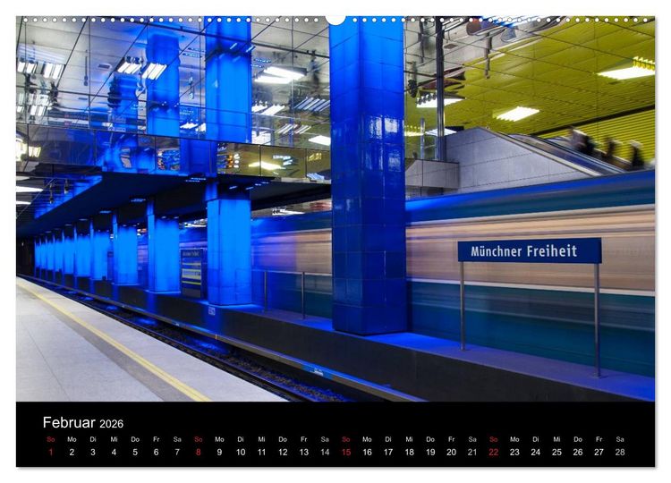 Produktbild: U-Bahn in M&uuml;nchen (hochwertiger Premium Wandkalender 2026 DIN A2 quer), Kunstdruck in Hochglanz