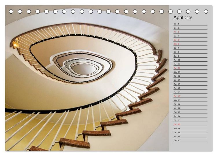 Produktbild: Faszination Treppen (Tischkalender 2026 DIN A5 quer), CALVENDO Monatskalender