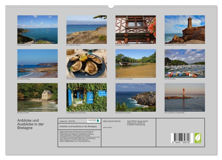 Produktbild: Anblicke und Ausblicke in der Bretagne (hochwertiger Premium Wandkalender 2026 DIN A2 quer), Kunstdruck in Hochglanz