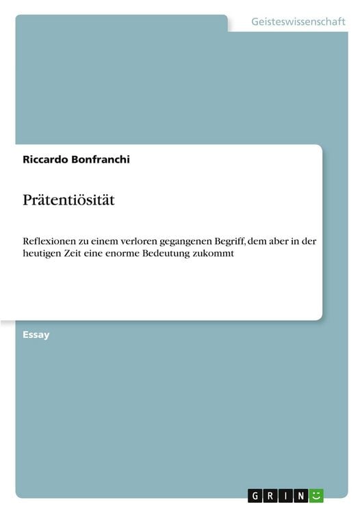 Produktbild: Pr&auml;tenti&ouml;sit&auml;t