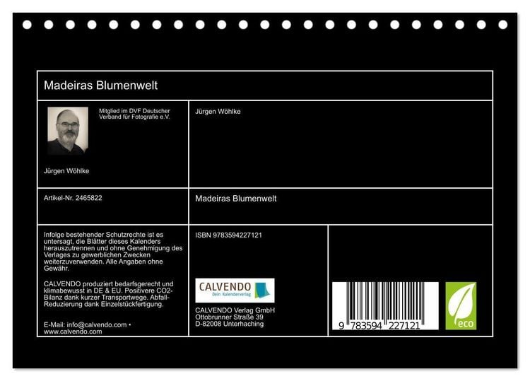 Produktbild: Madeiras Blumenwelt (Tischkalender 2027 DIN A5 quer), CALVENDO Monatskalender