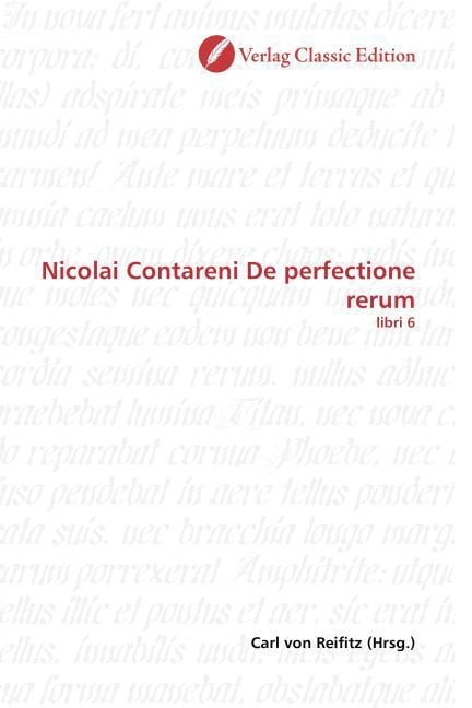 Produktbild: Nicolai Contareni De perfectione rerum