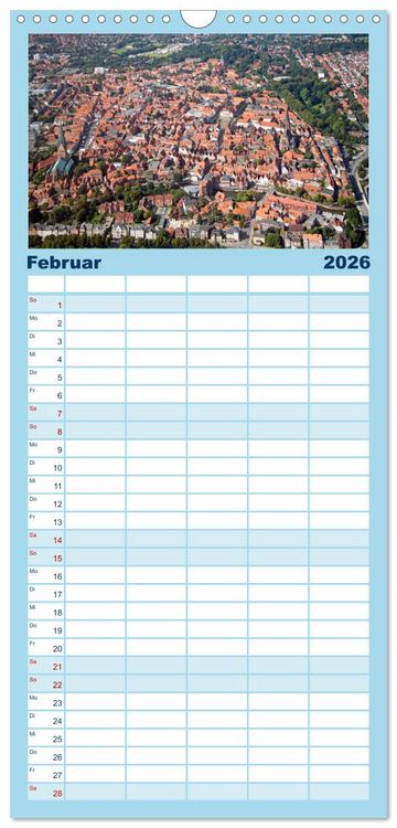 Produktbild: Familienplaner 2026 - Norddeutschland aus der Luft mit 5 Spalten (Wandkalender, 21 x 45 cm) CALVENDO