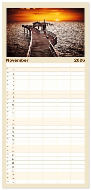 Produktbild: Familienplaner 2026 - Vorpommern im Fokus mit 5 Spalten (Wandkalender, 21 x 45 cm) CALVENDO