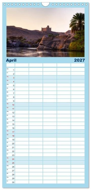 Produktbild: Familienplaner 2027 - &Auml;gypten mit 5 Spalten (Wandkalender, 21 x 45 cm) CALVENDO
