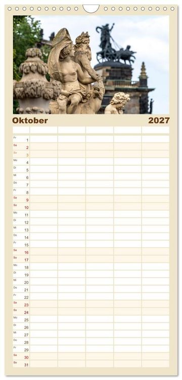 Produktbild: Familienplaner 2027 - Dresden und Elbsandsteingebirge mit 5 Spalten (Wandkalender, 21 x 45 cm) CALVENDO