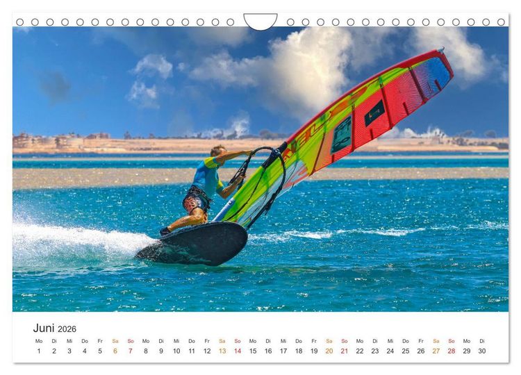 Produktbild: Windsurfen - endlose Wellen (Wandkalender 2026 DIN A4 quer), CALVENDO Monatskalender