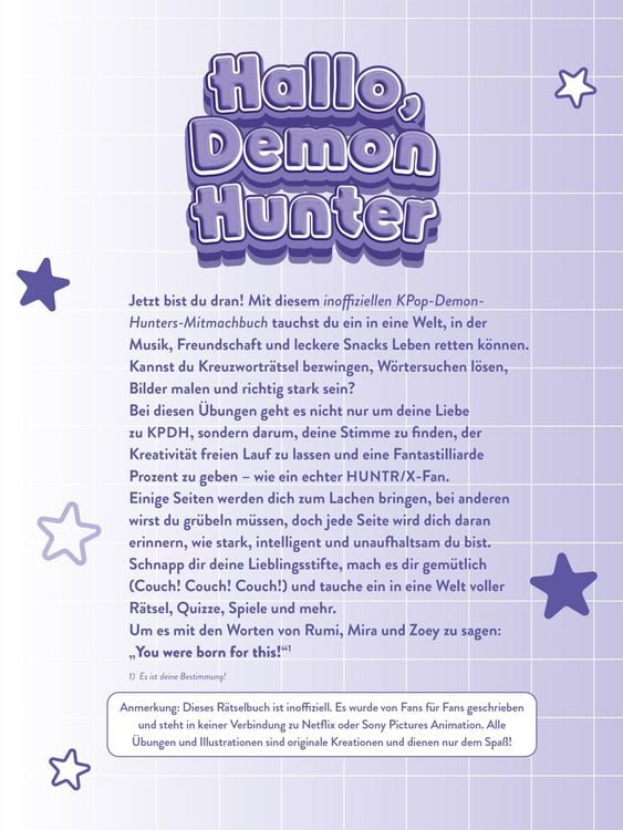 Produktbild: Das inoffizielle K-POP DEMON HUNTERS Activity Buch