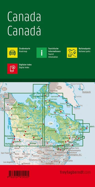Produktbild: freytag & berndt Stra&szlig;enkarte Kanada 1:3 Mio.
