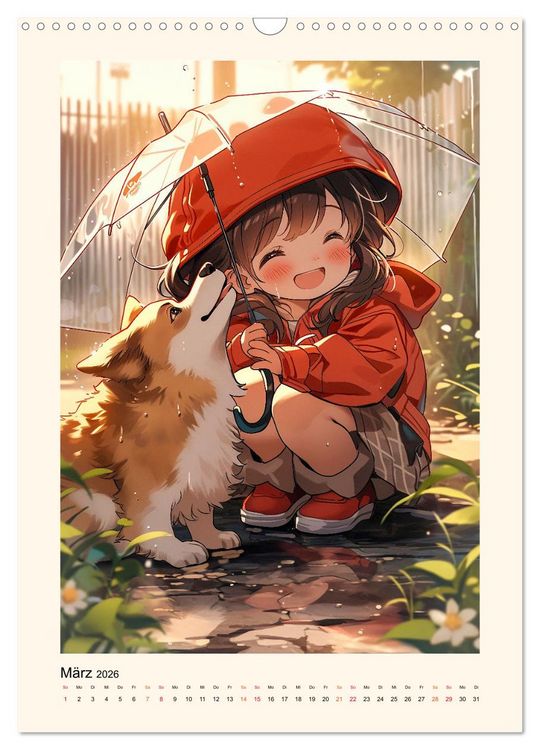 Produktbild: Manga Kinder - ein gl&uuml;ckliches Jahr (Wandkalender 2026 DIN A3 hoch), CALVENDO Monatskalender
