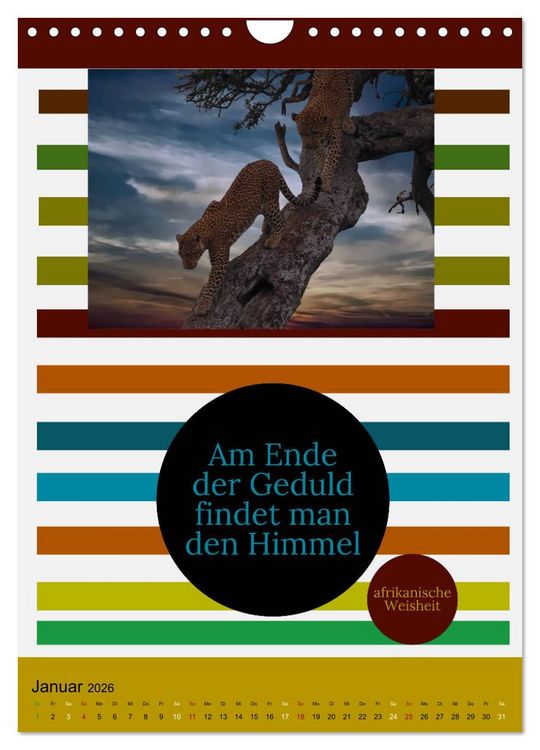 Produktbild: Kenia..mit einem Hauch Poesie - Weisheiten und Zitate (Wandkalender 2026 DIN A4 hoch), CALVENDO Monatskalender