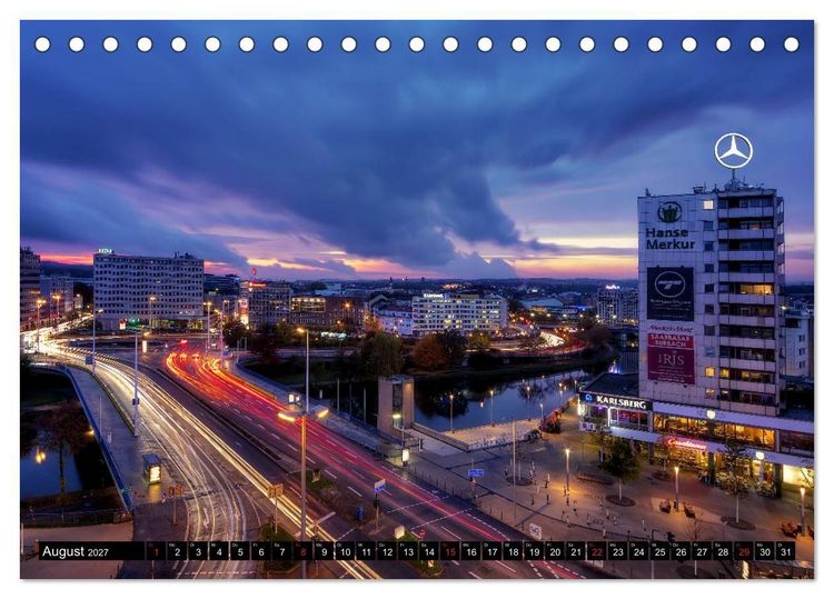 Produktbild: City Lights Saarbr&uuml;cken (Tischkalender 2027 DIN A5 quer), CALVENDO Monatskalender