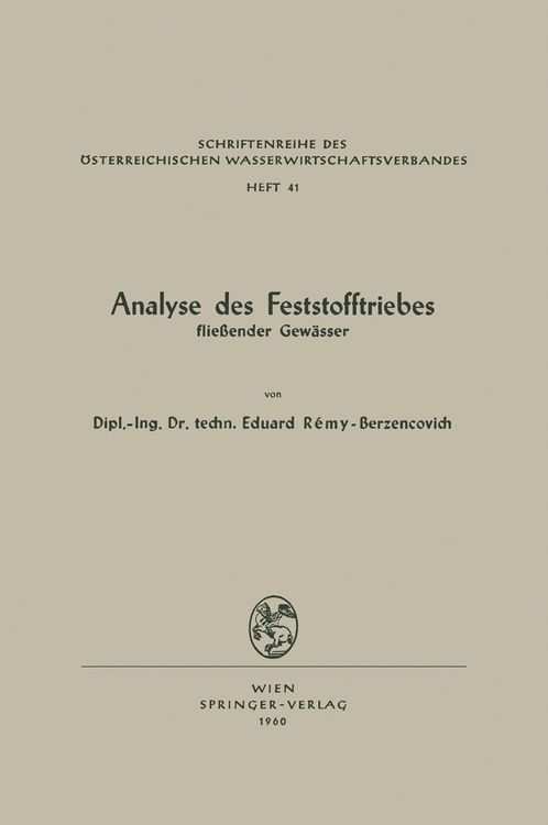 Produktbild: Analyse des Feststofftriebes flie&szlig;ender Gew&auml;sser