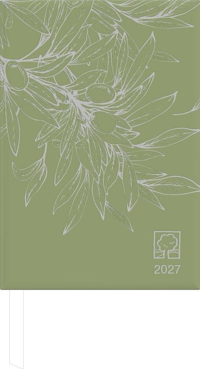 Produktbild: Buchkalender 1T/1S olive Blauer Engel 2027