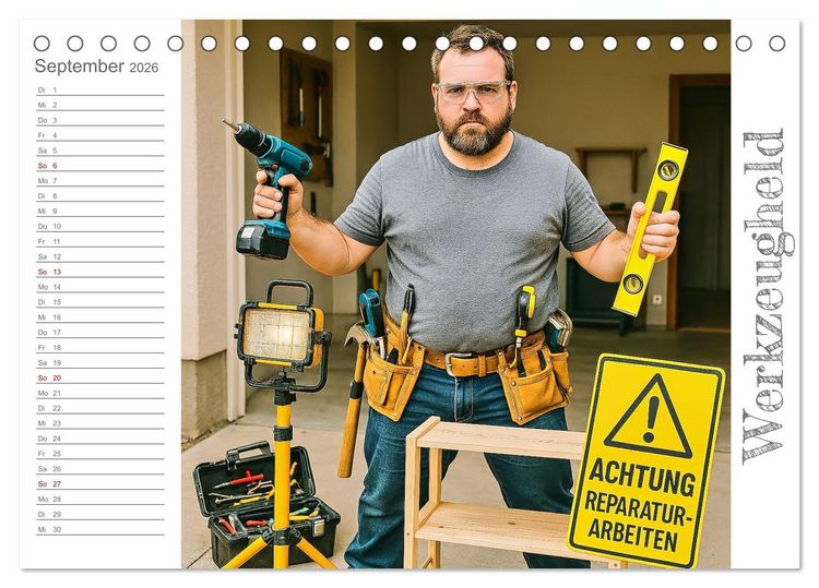 Produktbild: M&auml;nneralarm - Ein Jahr voller herrlicher M&auml;nnlichkeit (Tischkalender 2026 DIN A5 quer), CALVENDO Monatskalender
