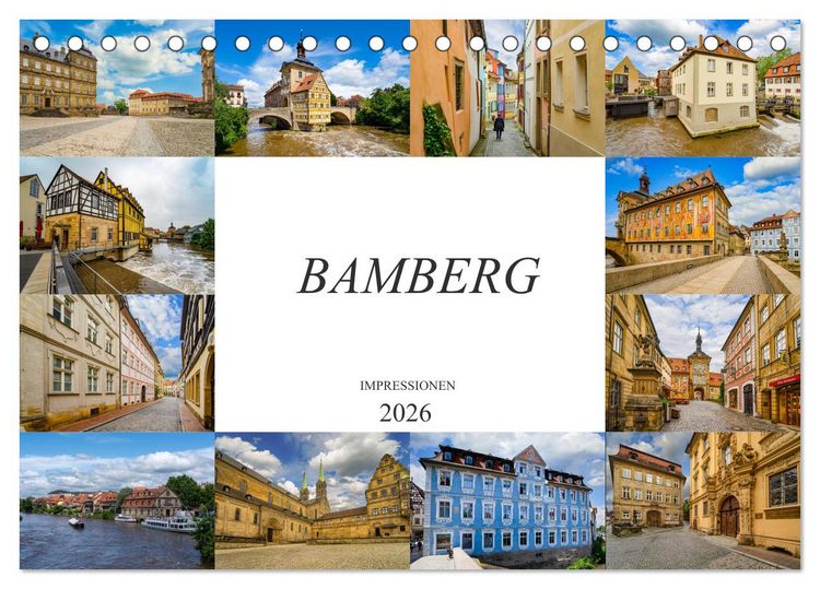Produktbild: Bamberg Impressionen (Tischkalender 2026 DIN A5 quer), CALVENDO Monatskalender