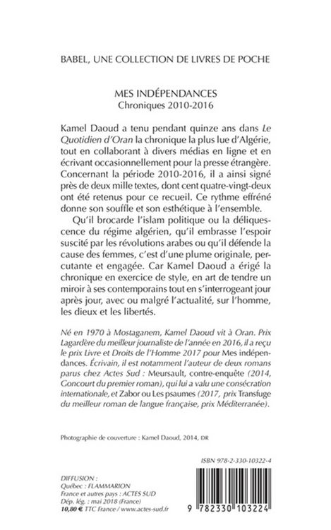 Produktbild: Daoud, K: Mes ind&eacute;pendances