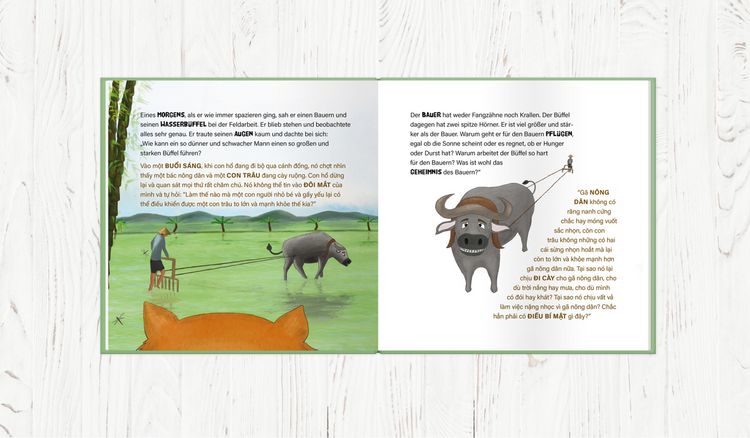 Produktbild: Wie der Tiger seine Streifen bekam/Tại sao con hổ c&oacute; những vằn đen - Zweisprachiges Kinderbuch Deutsch Vietnamesisch: Und der Wasserb&uuml;ffel &hellip; v&agrave; con tr&acirc;u ...
