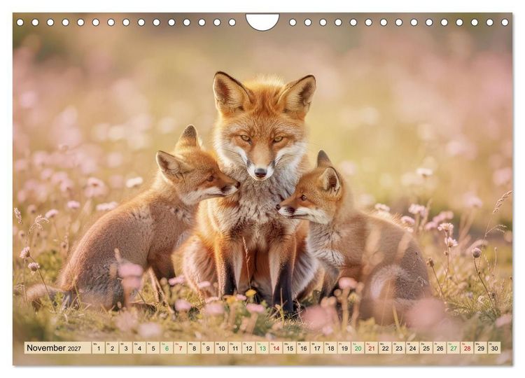 Produktbild: F&uuml;chse in Pastellfarben (Wandkalender 2027 DIN A4 quer), CALVENDO Monatskalender