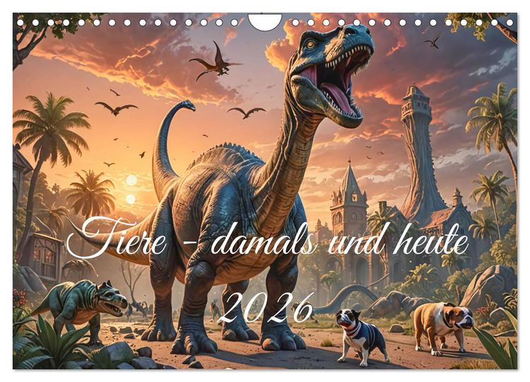 Produktbild: Tiere - damals und heute (Wandkalender 2026 DIN A4 quer), CALVENDO Monatskalender