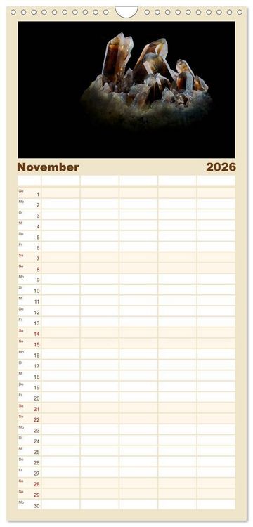 Produktbild: Familienplaner 2026 - MINERALIEN designed by nature mit 5 Spalten (Wandkalender, 21 x 45 cm) CALVENDO