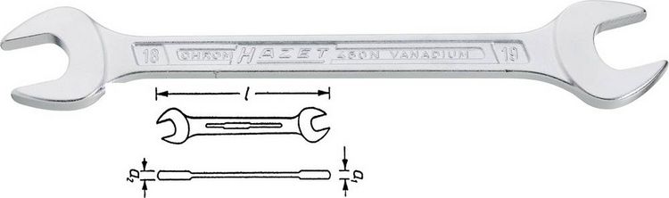 Produktbild: Doppelmaulschl&uuml;ssel 450N 12x13mm L.172,7mm verchr.HAZET