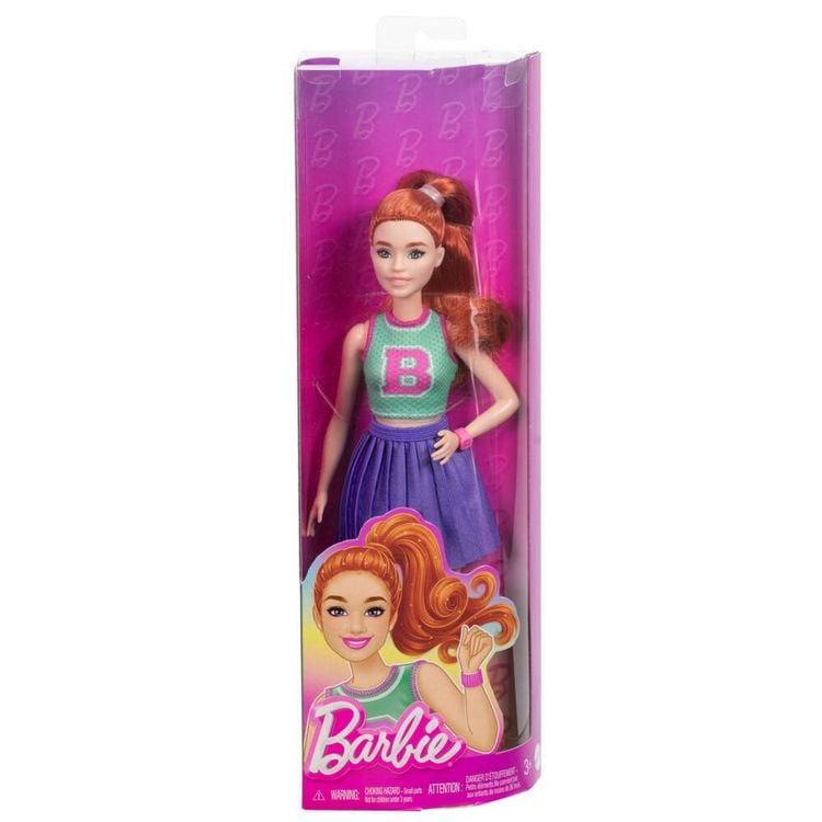 Produktbild: Barbie Fashionista Puppe im Jersey-Oberteil und Faltenrock