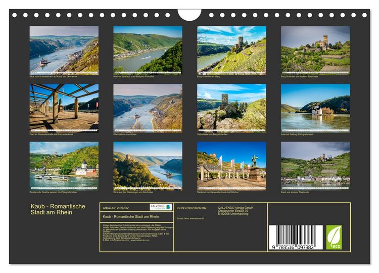 Produktbild: Kaub - Romantische Stadt am Rhein (Wandkalender 2026 DIN A4 quer), CALVENDO Monatskalender