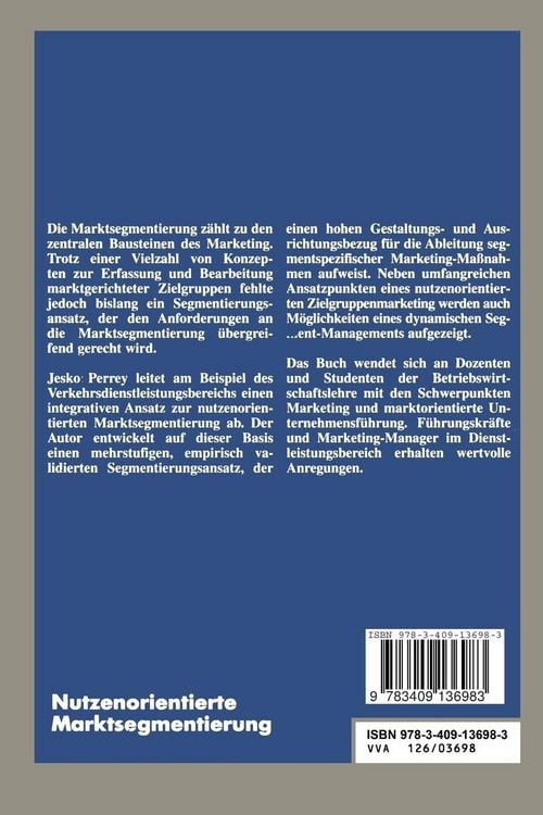 Produktbild: Nutzenorientierte Marktsegmentierung