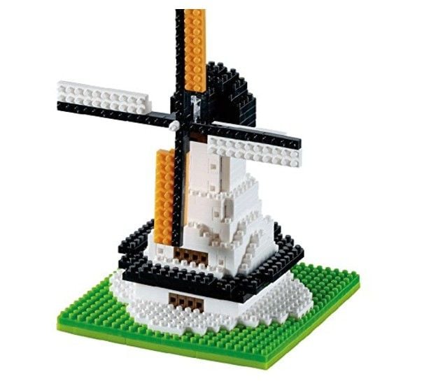 Produktbild: BRIXIES 200143 - Gro&szlig;e Windm&uuml;hle, 3D Konstruktionsbausatz aus Ministeinen, 315 Teile