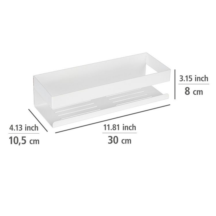 Produktbild: Turbo-Loc&reg; Wandablage Mod. Genova White matt, Befestigen ohne Bohren mit Spezial-Klebepad