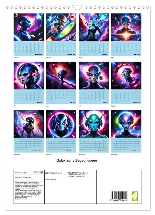 Produktbild: Galaktische Begegnungen (Wandkalender 2026 DIN A3 hoch), CALVENDO Monatskalender