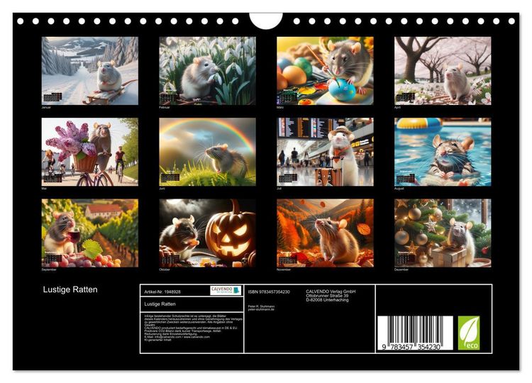 Produktbild: Lustige Ratten (Wandkalender 2026 DIN A4 quer), CALVENDO Monatskalender