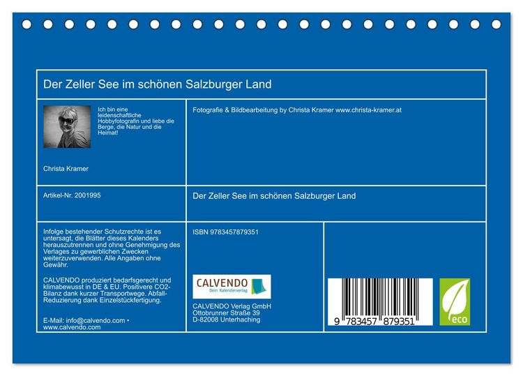 Produktbild: Der Zeller See im sch&ouml;nen Salzburger Land (Tischkalender 2026 DIN A5 quer), CALVENDO Monatskalender