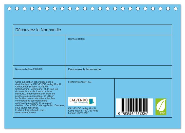 Produktbild: D&eacute;couvrez la Normandie (Calendrier de bureau 2026 DIN A5 vertical), CALVENDO calendrier mensuel