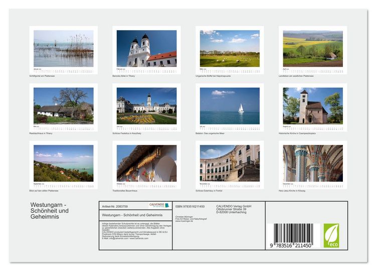 Produktbild: Westungarn - Sch&ouml;nheit und Geheimnis (Wandkalender 2026 DIN A4 quer), CALVENDO Monatskalender