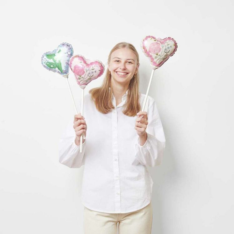 Produktbild: Mini Folienballon Set, Florale Herzen
