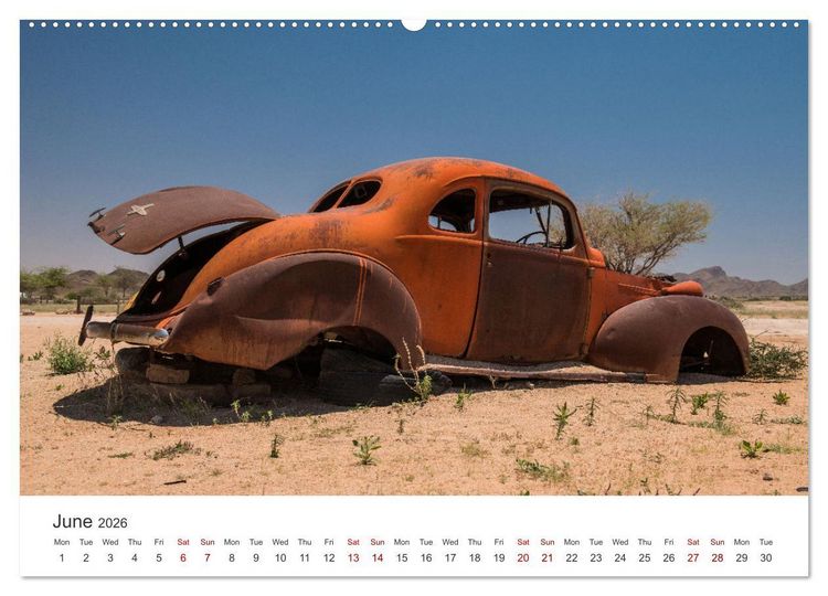 Produktbild: Old cars in Solitaire Namibia (High Quality Premium Wall Calendar 2026 DIN A2 landscape),CALVENDO 12 Month Wall Calendar